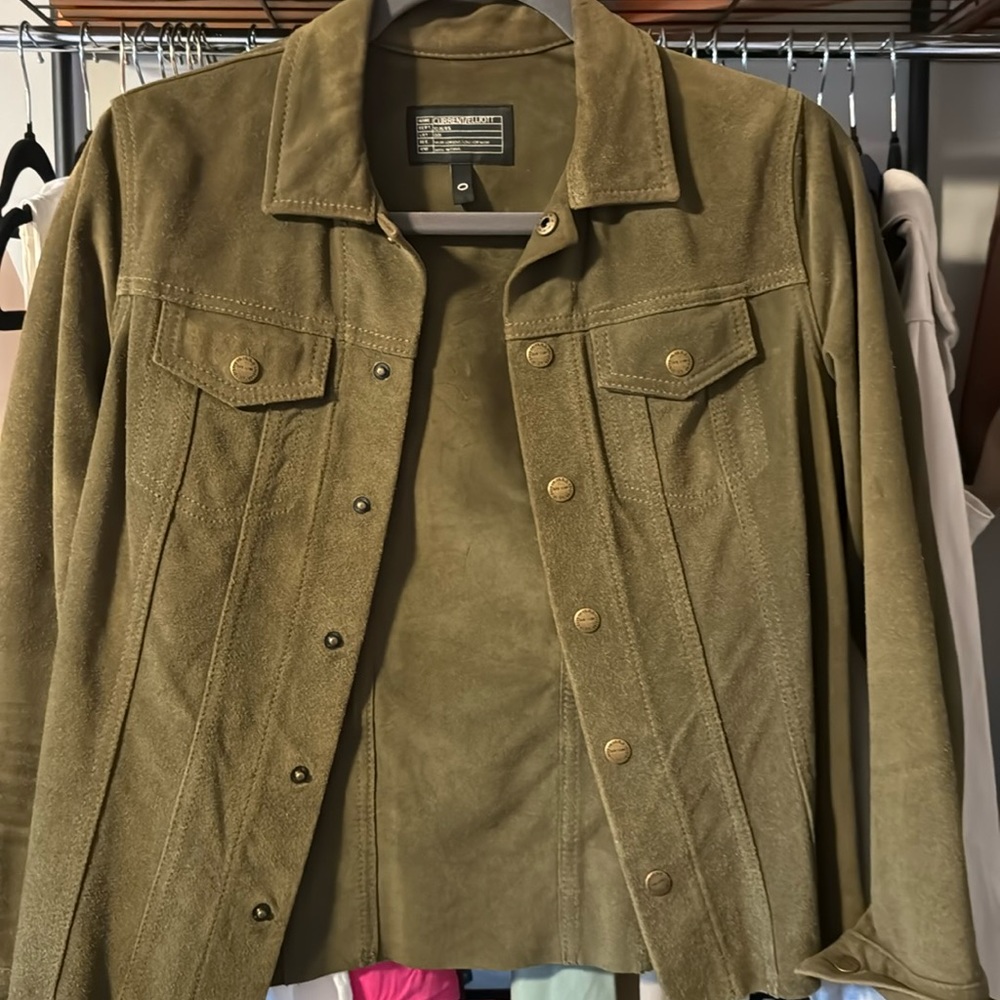 Green leather/suede